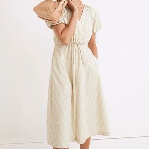 Madewell Plaid Tie-Waist Midi Dress